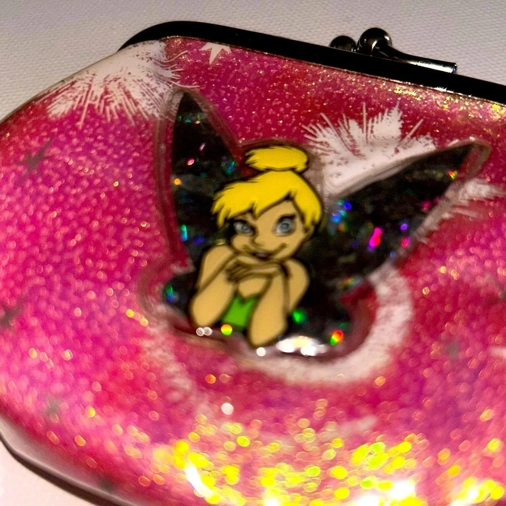 The Disney Store Tinkerbell Pink Coin Purse Mini Girls Clutch